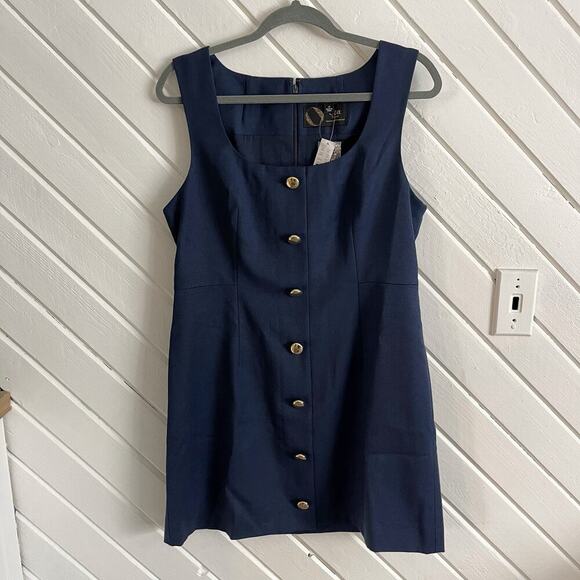 J.Crew Sofia sleeveless dress in structured wool Navy Size 12 NWT - Picture 5 of 8